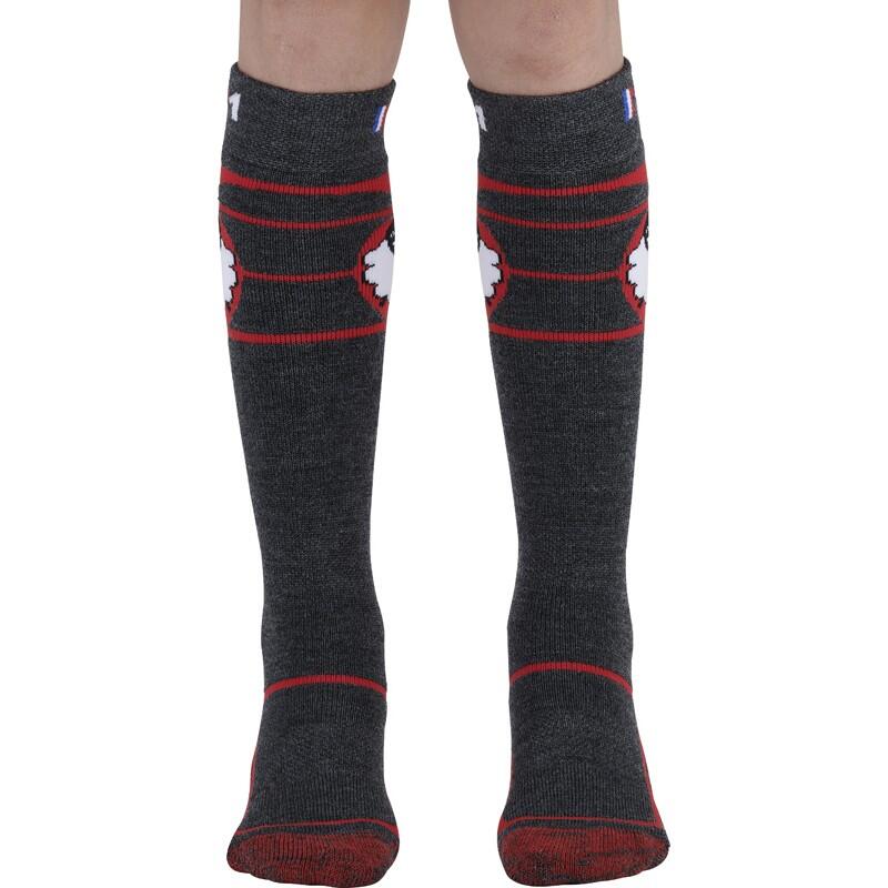 WOOLY - Chaussettes de ski en laine mérinos pour les juniors.