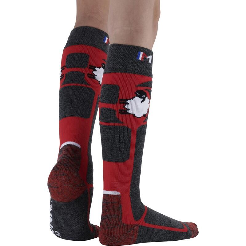 WOOLY - Chaussettes de ski en laine mérinos pour les juniors.