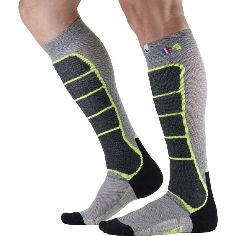 Fusion - Chaussettes de ski avec fil d'argent - Protection thermique