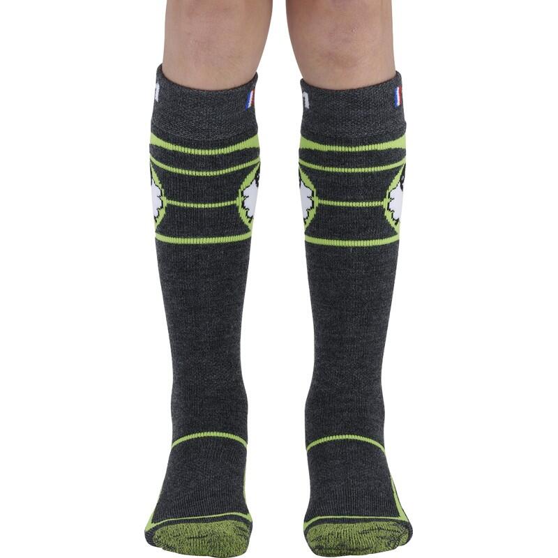 WOOLY - Chaussettes de ski en laine mérinos pour les juniors.