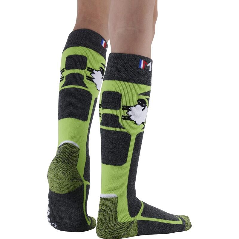 WOOLY - Chaussettes de ski en laine mérinos pour les juniors.