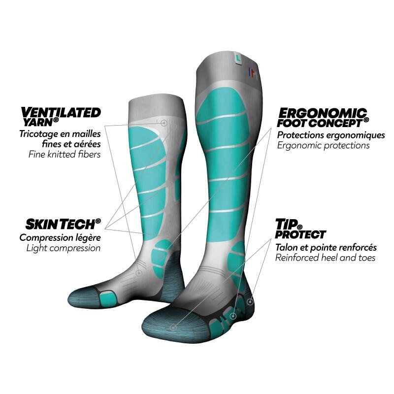 Ski X-Light. Chaussettes de ski extra-fine en laine mérinos.