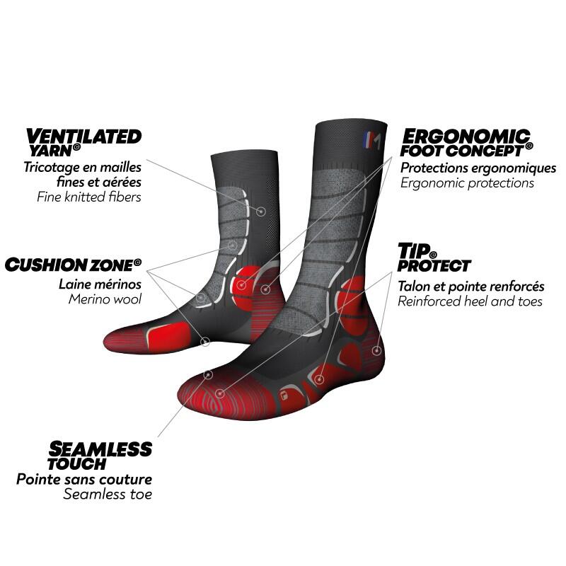 TREK LIGHT - Chaussettes de rando fines 68% laine mérinos.