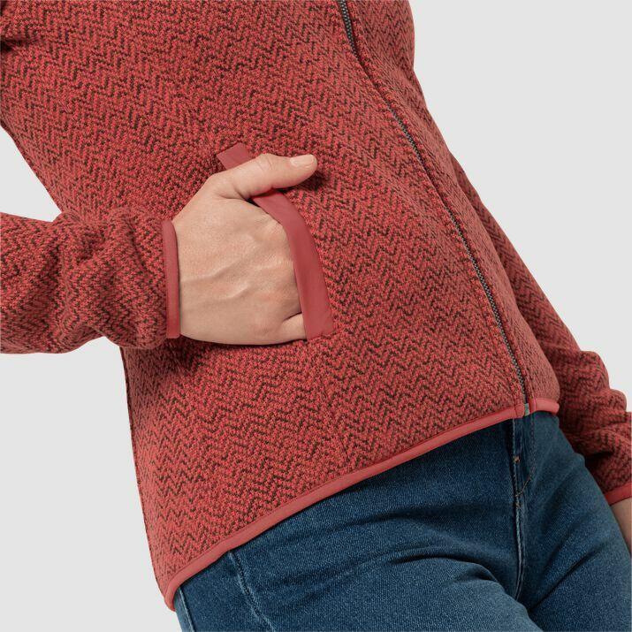 Veste à capuche Jack Wolfskin Patan W en Rouge Corail, Taille M 4/5