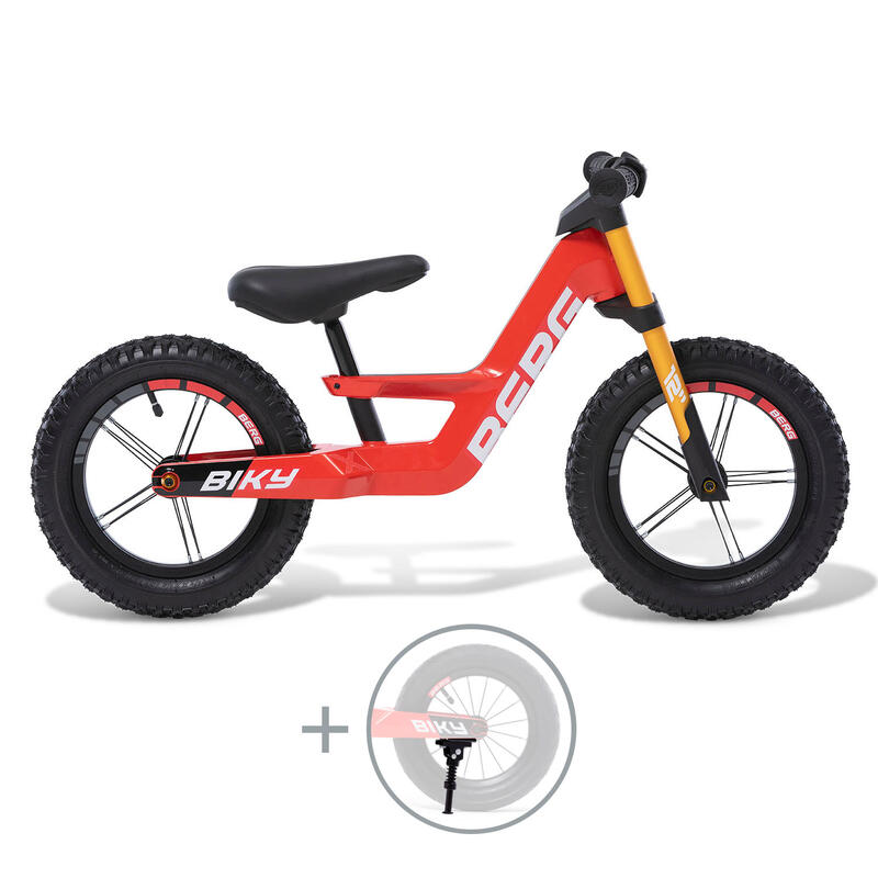 Vélo d'équilibre Biky Cross Rouge avec béquille