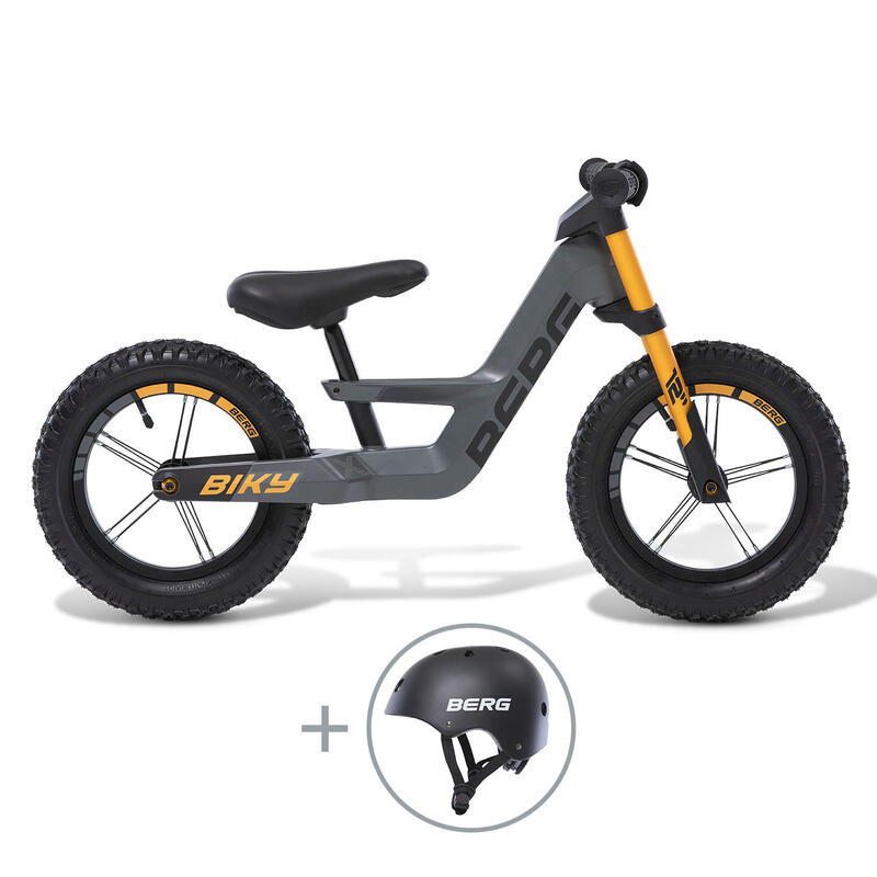 Vélo d'équilibre Biky Cross Gris avec casque