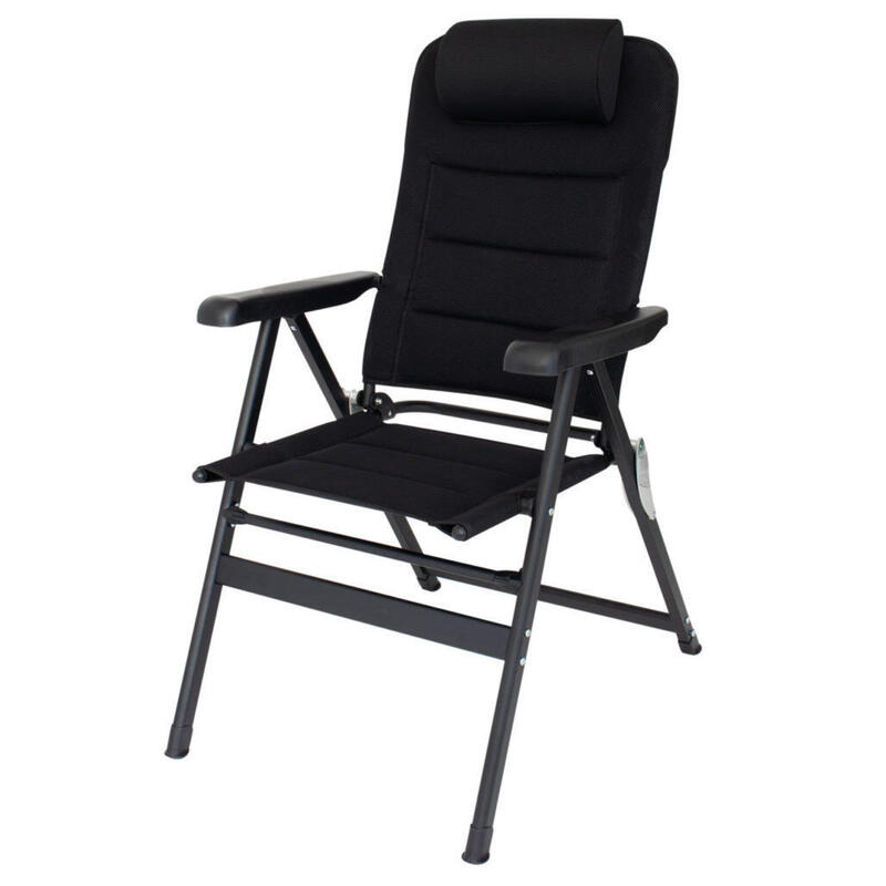 Eurotrail chaise de camping Chateau 123 x 48 cm aluminium noir