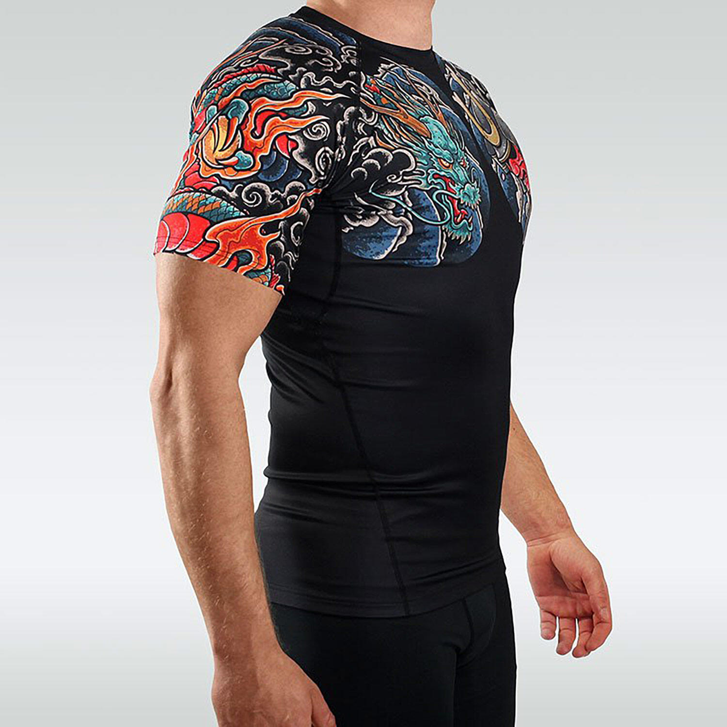 Rashguard do MMA męski Ground Game BUSHIDO 3.0 z krótkim rękawem 3/5