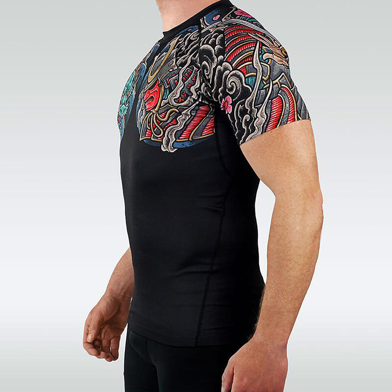 Rashguard do MMA męski Groundgame BUSHIDO 3.0 z krótkim rękawem