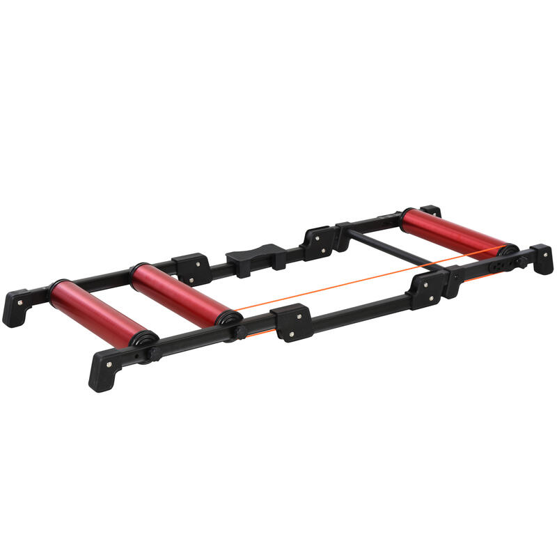 Rodillo de entrenador de bicicleta HOMCOM rojo, negro 146x55x10,5 cm