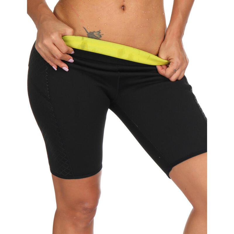 Női fitness rövidnadrág, fekete, neoprén
