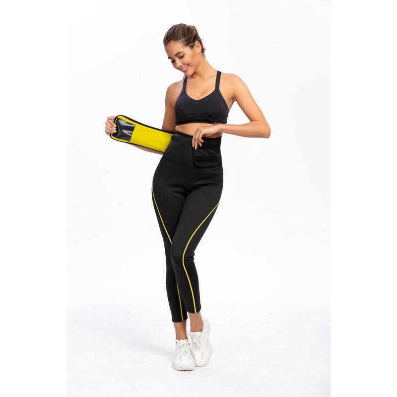 Fitness kalhoty se zabudovaným páskem pro hubnoucí ženy, neopren