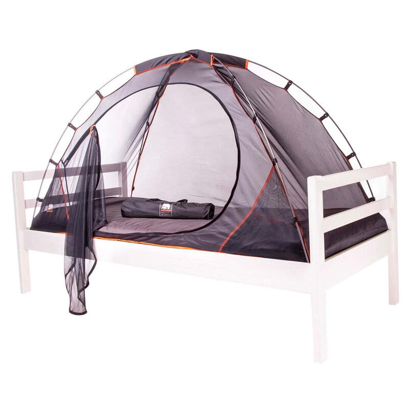 Deryan Zanzariera per tenda da letto - 200x90cm - Nera - Pali in alluminio