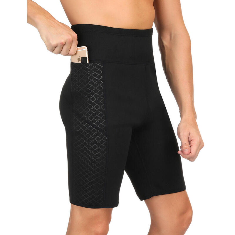 Pantaloni Fitness pentru slabit barbati, Negru, Neopren