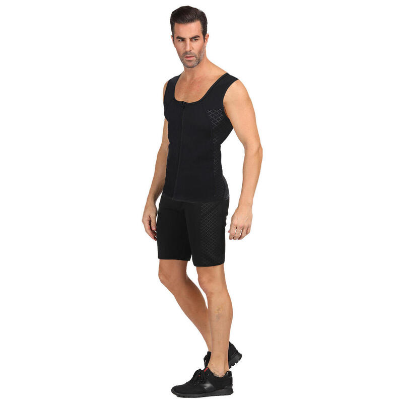 Costum Fitness pentru slabit barbati, Neopren, Negru