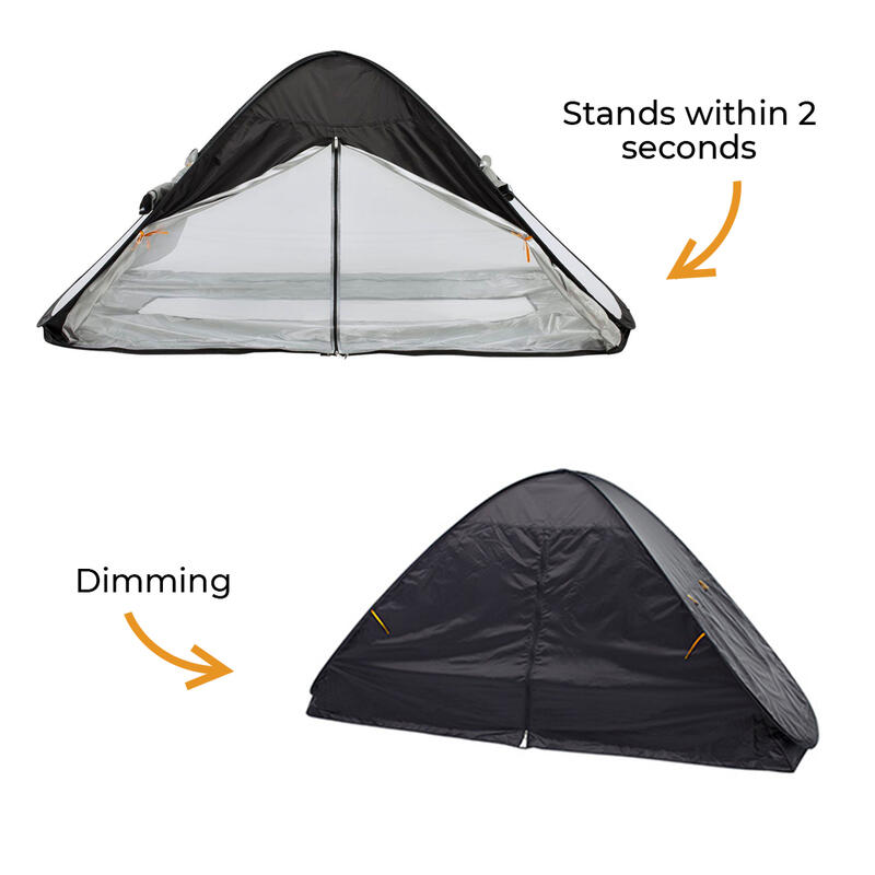 Tenda com Cama de Luxo Rede Mosquiteira Pop Up - 200 x 90 cm - Preto