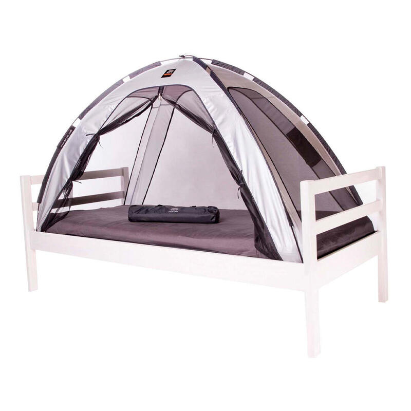 rede mosquiteira para tenda com cama deryan - 200 x 90 cm prateada