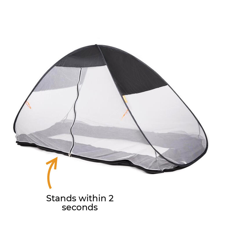 Luxury Bed Tent Mosquito Net - Pop Up - 200x90cm - Gri