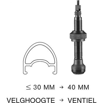 Tubeless ventiel 40mm (2 stuks)