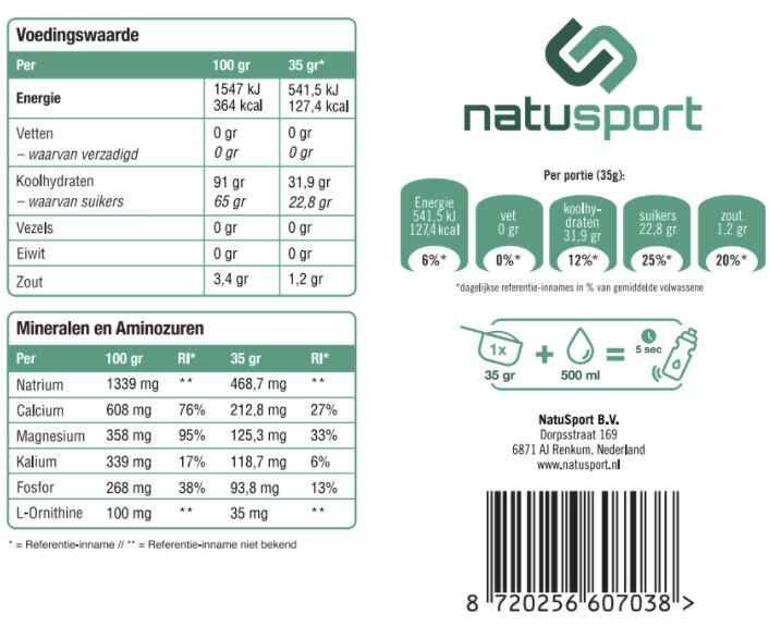 Isotone Sportdrank Isotonic Sportdrink Red Fruit Pot 1 kg 4/4