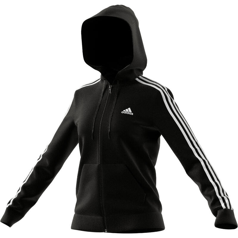 Sudadera adidas Essentials Single Jersey 3-Stripes, Negro, Mujer