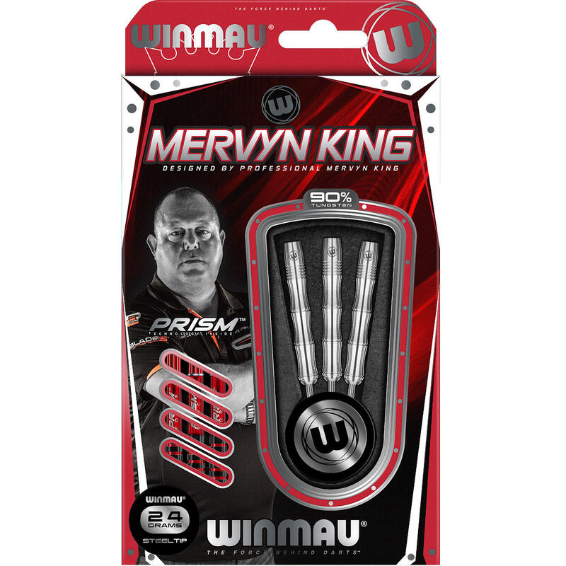 Mervyn King steeltip dartpijlen zilver 24gr