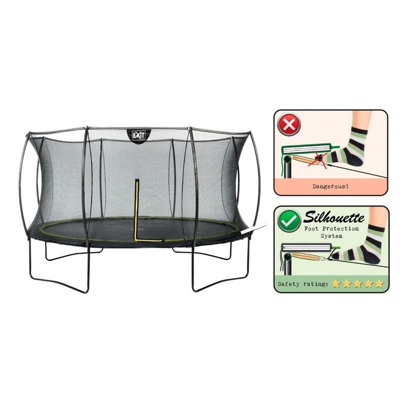 EXIT Toys - Trampoline Met Veiligheidsnet  - Silhouette - Rond - ø366cm - Zwart