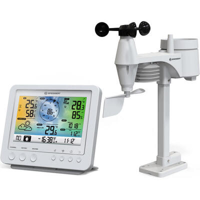 BRESSER WLAN-Farbwetterstation mit 5-in-1-Profi-Sensor weiß