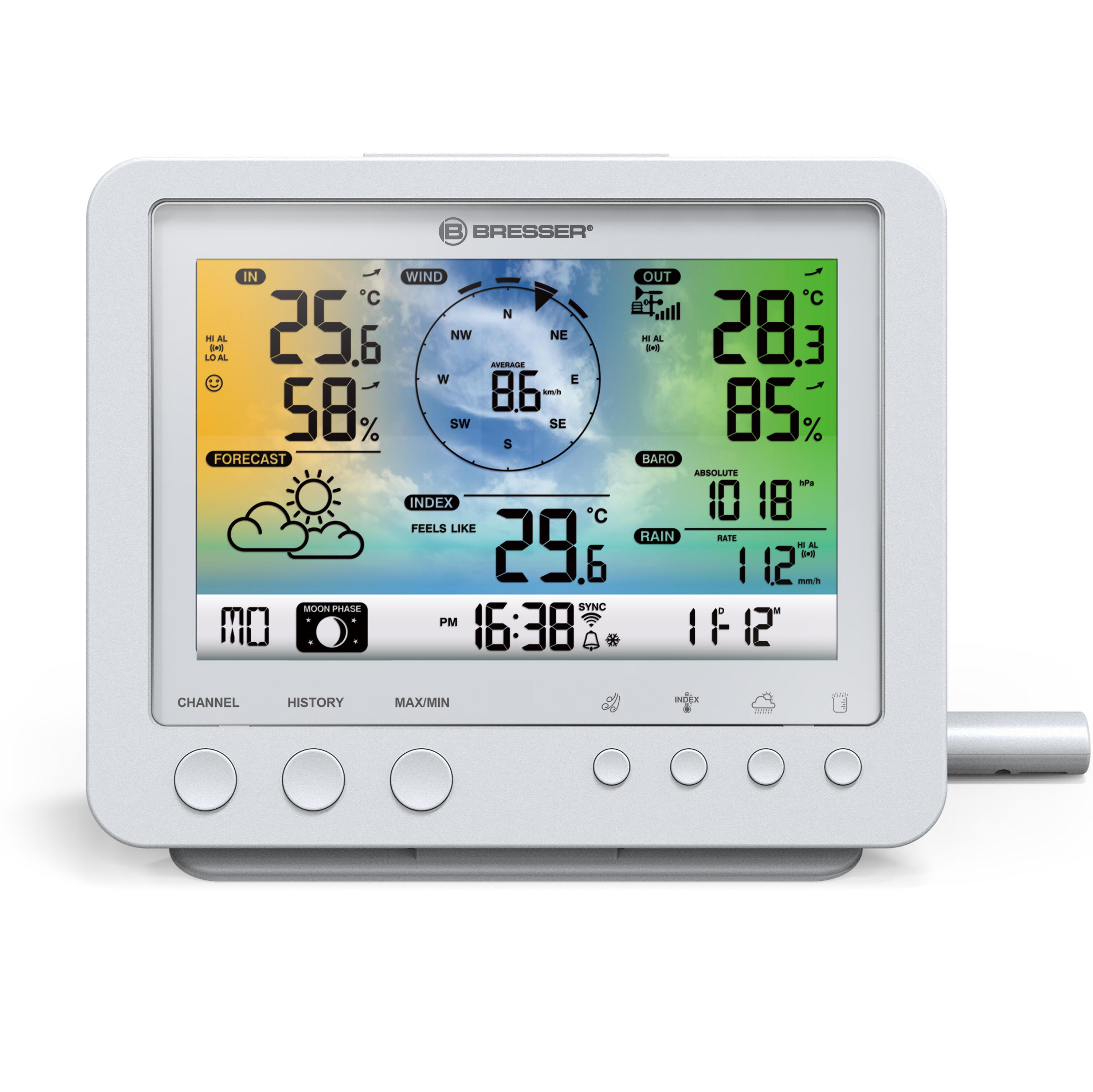 Station météo couleur WIFI BRESSER avec capteur extérieur 5-en-1 3/7