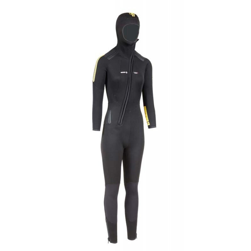 Fato de mergulho feminino com touca beuchat 5 mm
