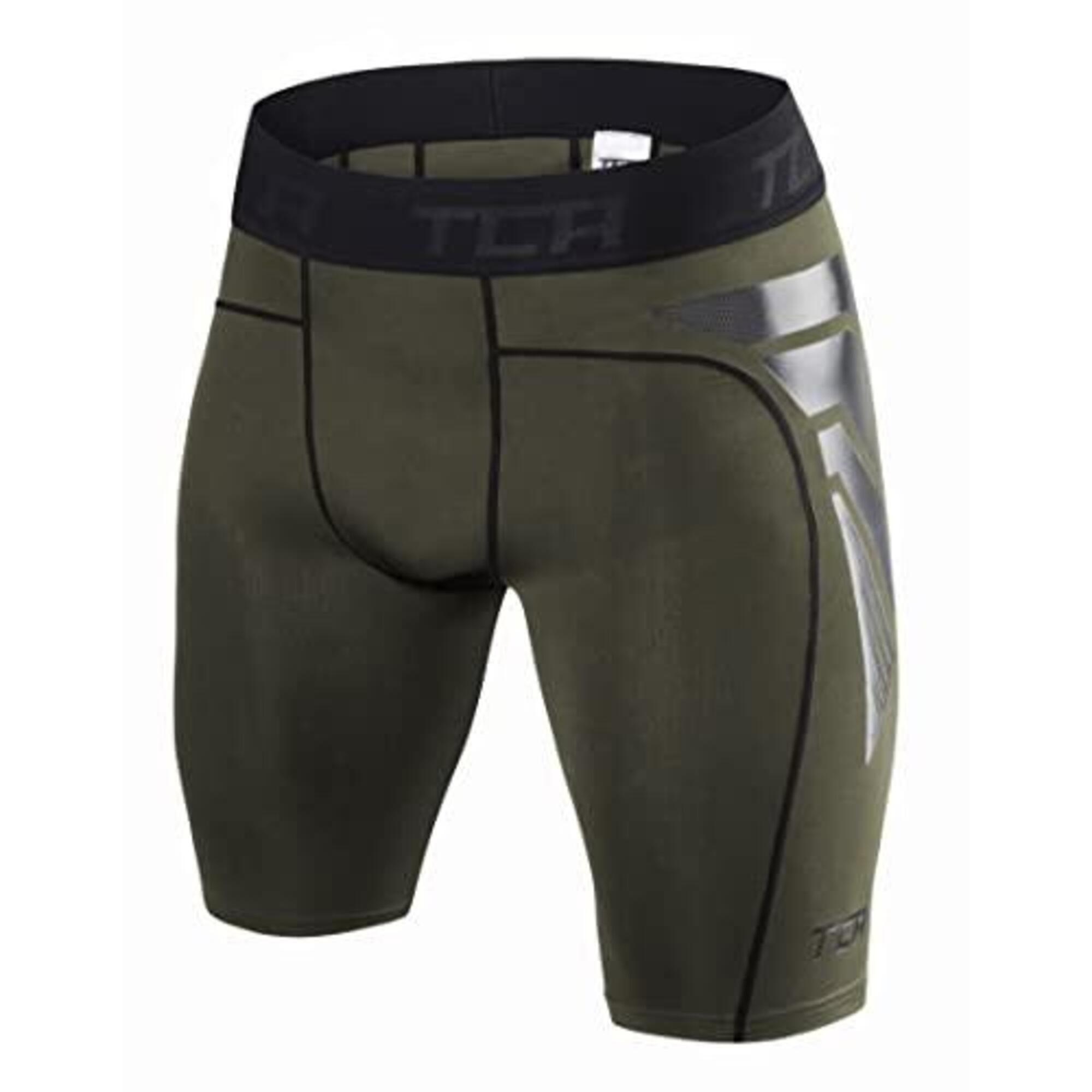 TCA Men's CarbonForce Quick Dry Base Layer Compression Shorts - Forest Night