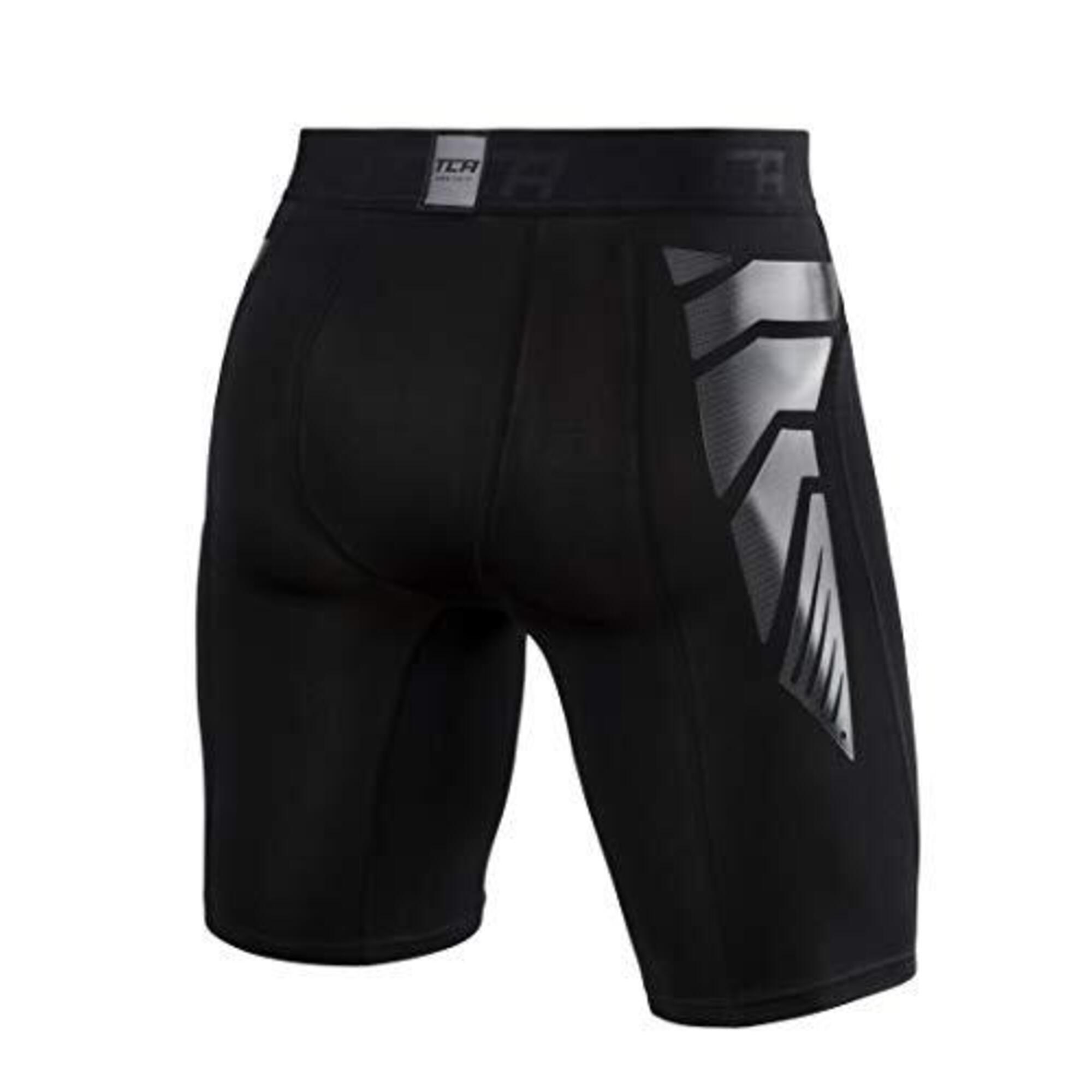 Men's CarbonForce Quick Dry Base Layer Compression Shorts - Black Stealth 2/5