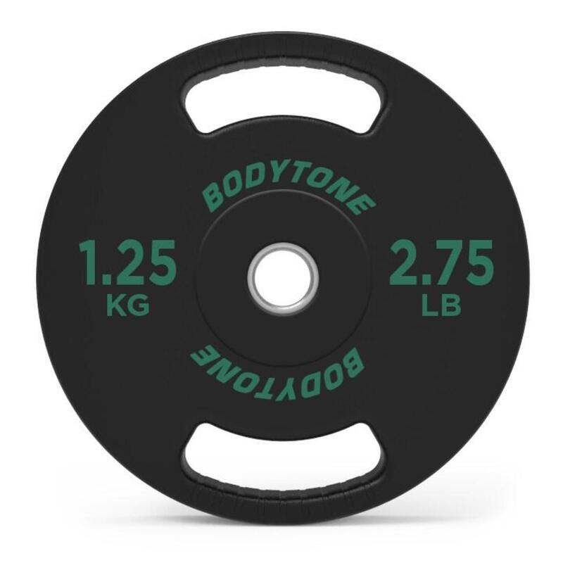 Disco de goma de 1,25 kg con agarre (28mm) 28/1 Bodytone