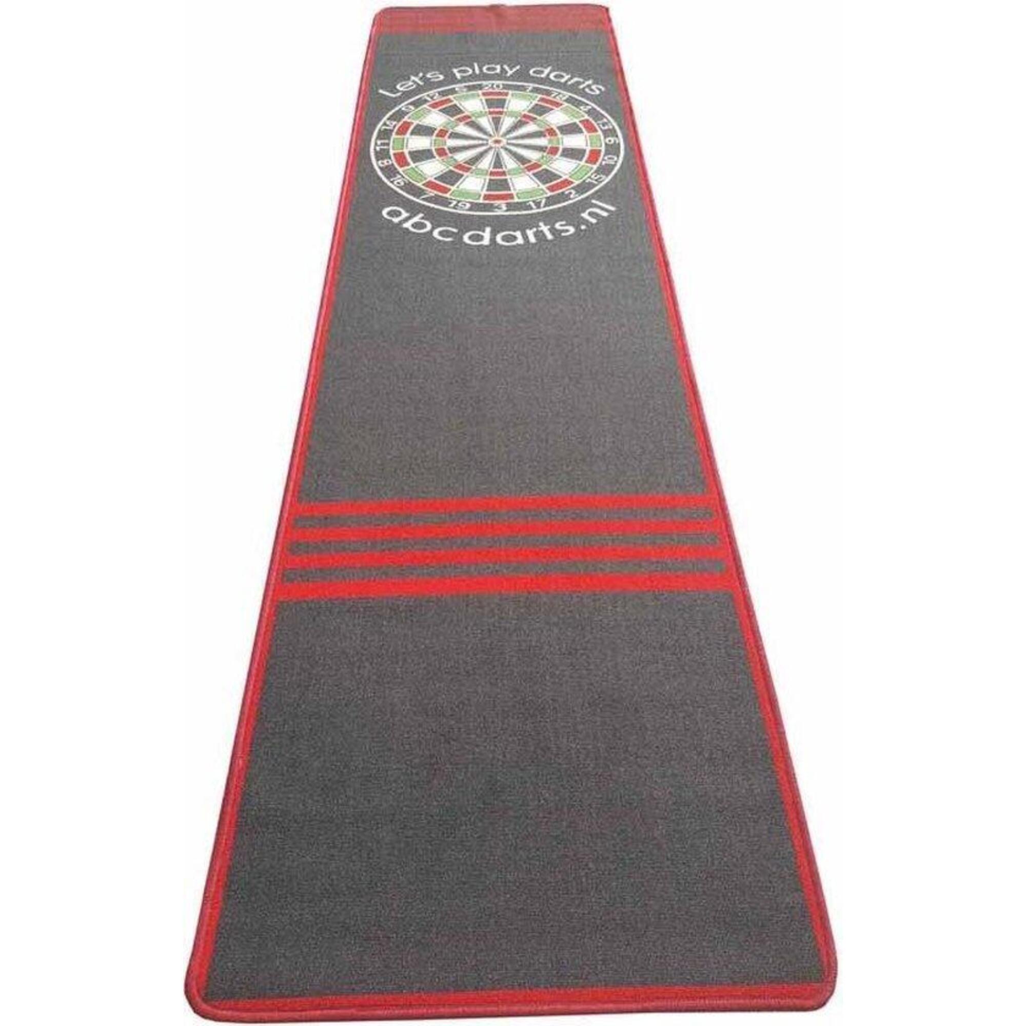 Dartmat XXL Antracite Rood - 300 x 80 cm 1/1