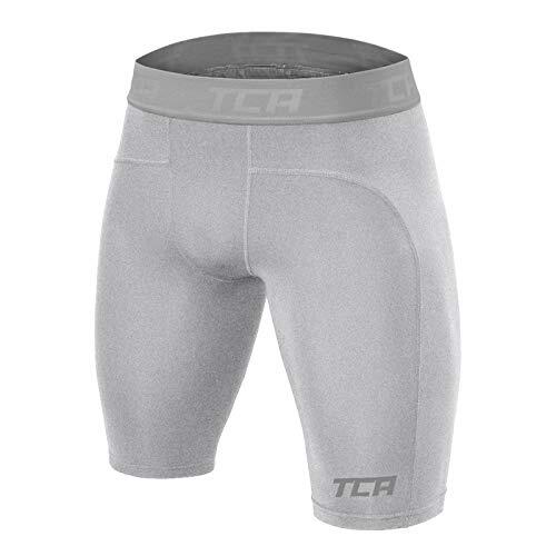 TCA Men's Performance Base Layer Compression Shorts - Grey Marl