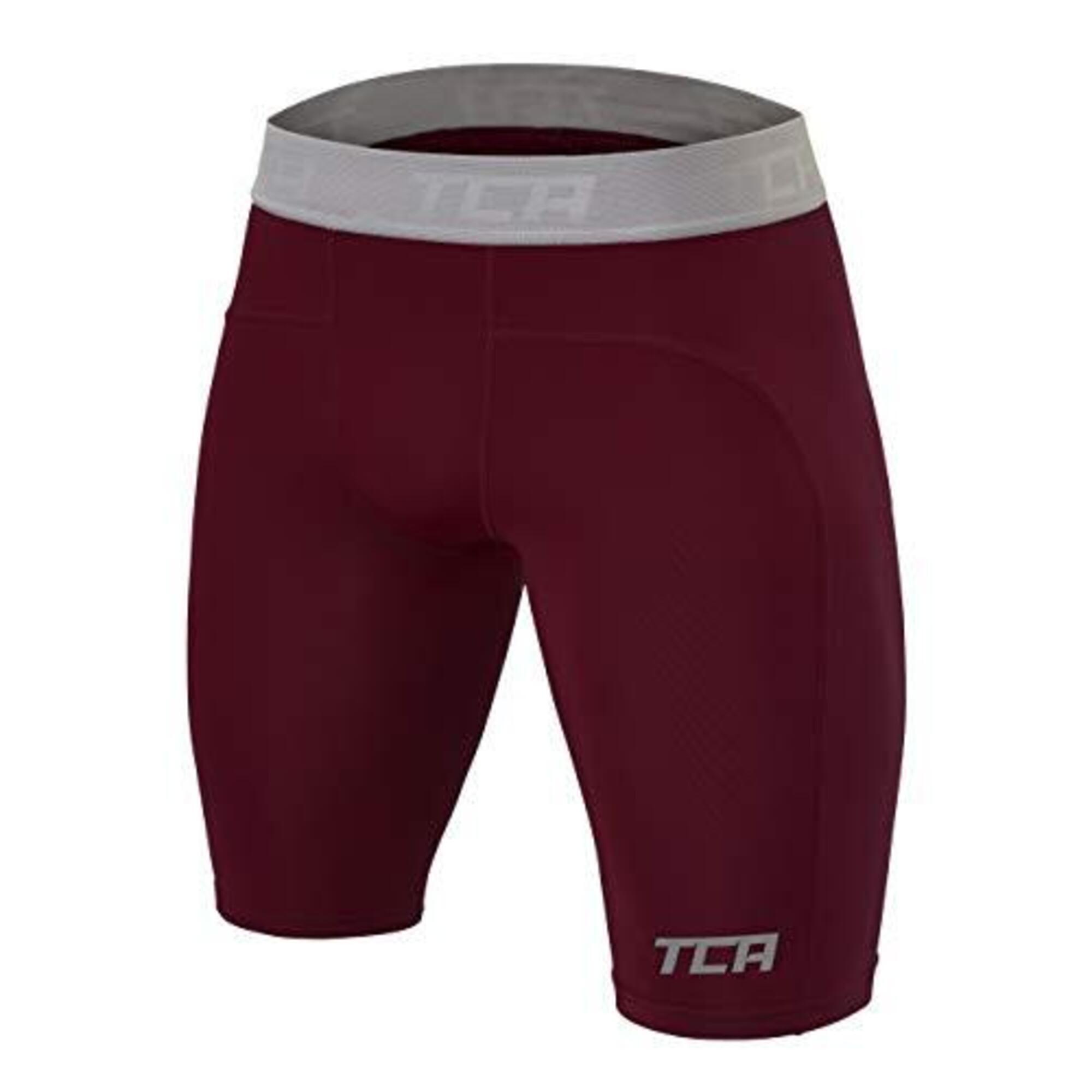 Men's Performance Base Layer Compression Shorts - Cabernet 1/5
