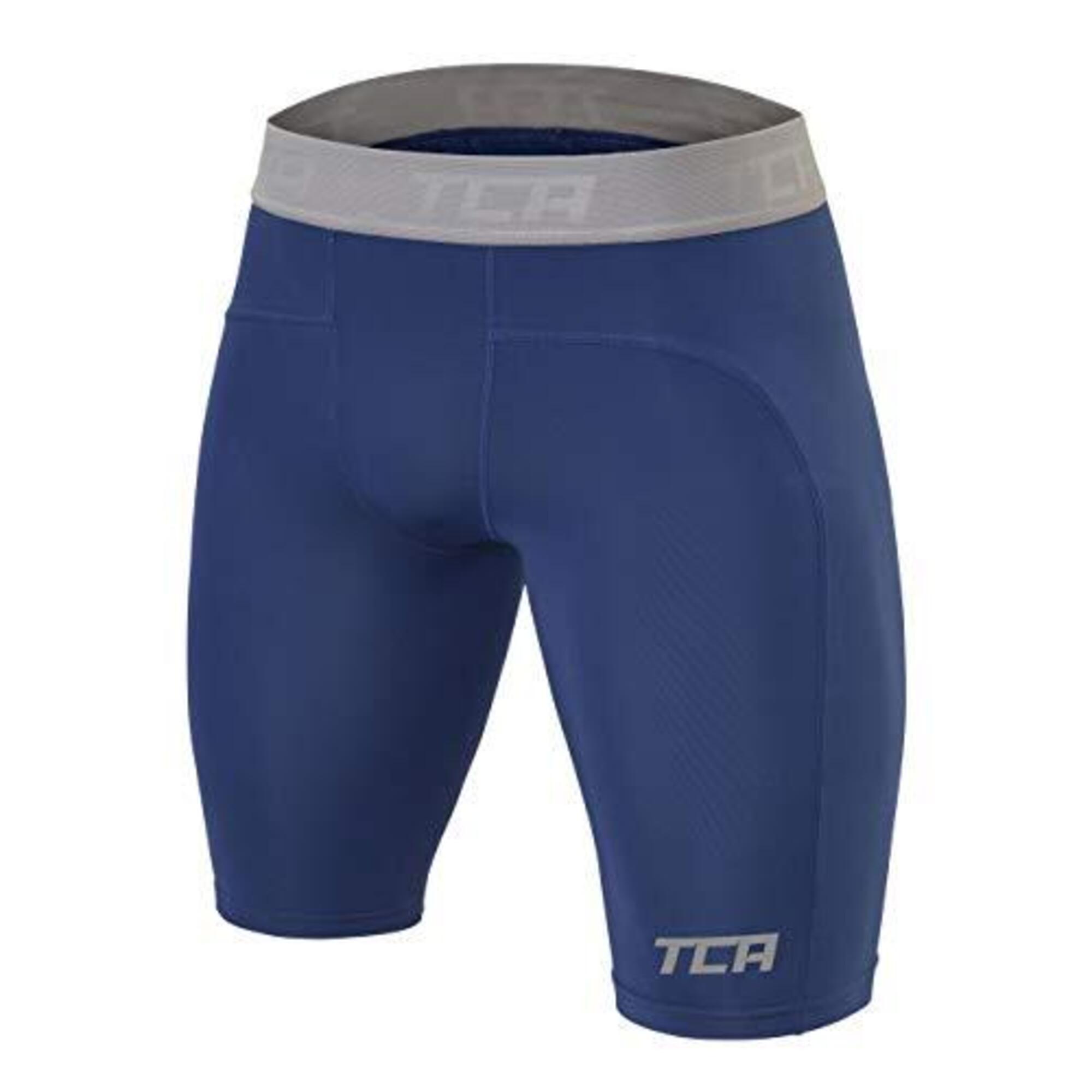 TCA Men's Performance Base Layer Compression Shorts - Blueprint
