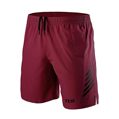 Men's Laser Light Weight Running Shorts with Pockets - Carmine Red 1/5