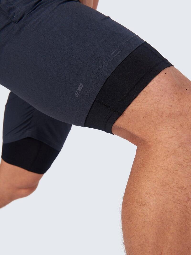 Heren Utility-2-in-1 hardloopshorts met ritssluiting zakken