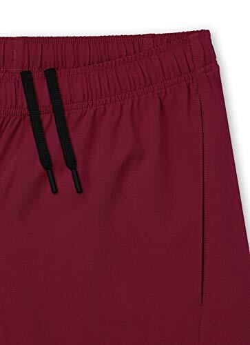 Men's Laser Light Weight Running Shorts with Pockets - Carmine Red 3/5