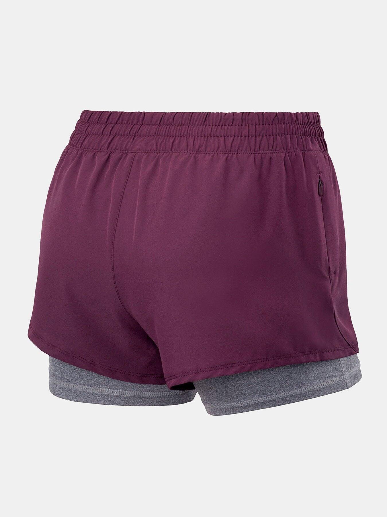 Women’s Perform 2-in-1 Shorts with Zip Pocket - Prune/Mid Grey 2/5