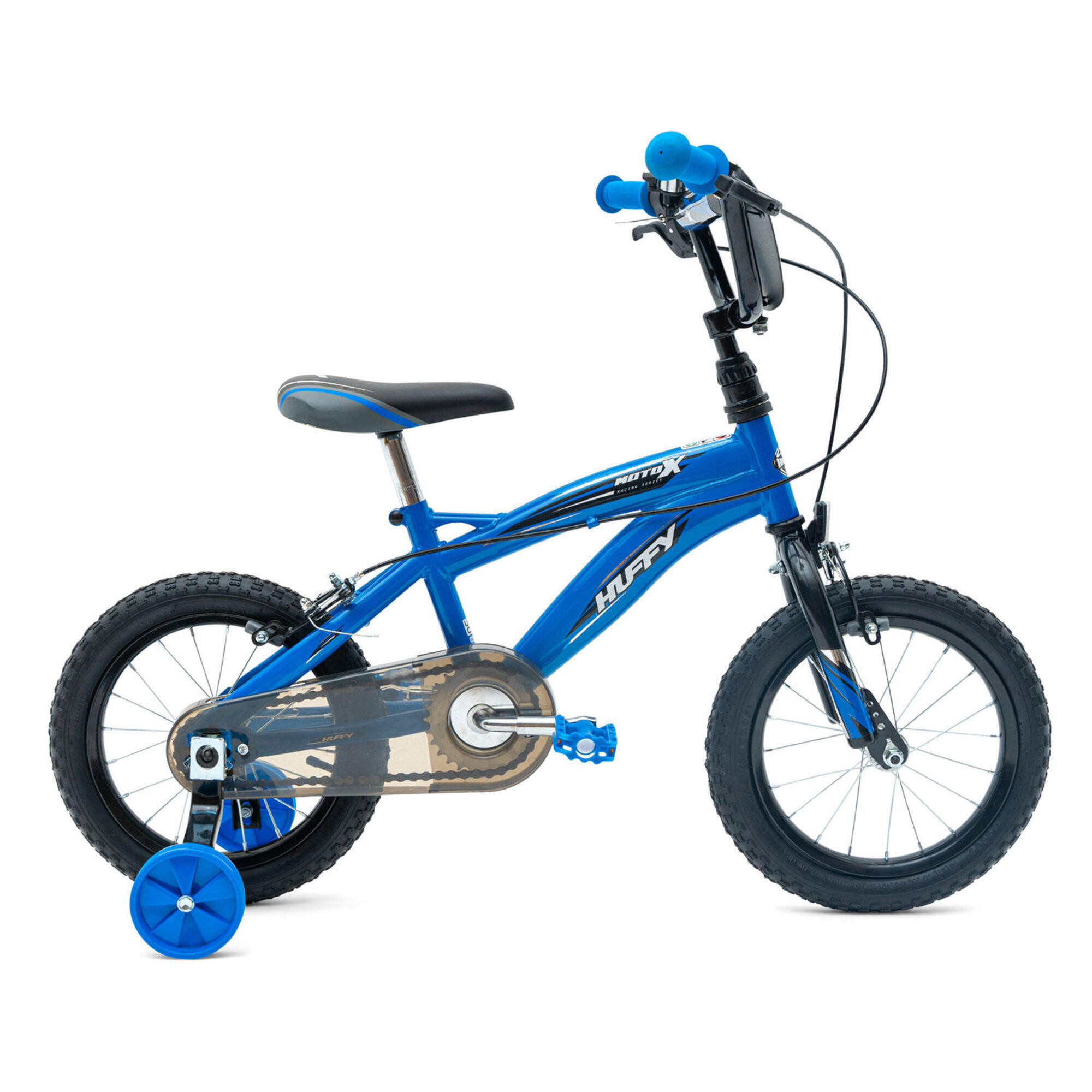 Huffy Moto X 14 Inch Boys Bike Blue Black 4-6 Year Old BMX + Stabilisers 2/7