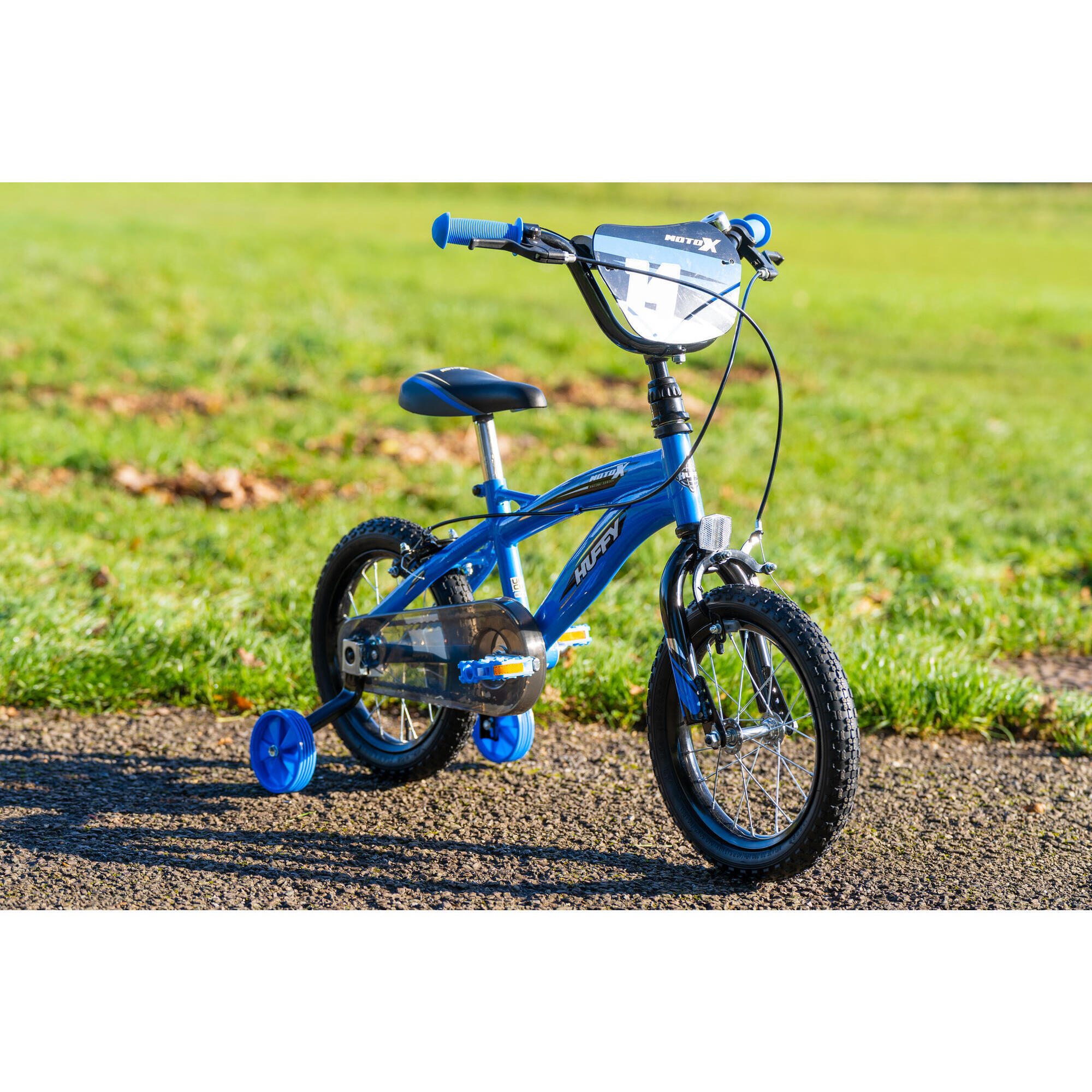 Huffy Moto X 14 Inch Boys Bike Blue Black 4-6 Year Old BMX + Stabilisers 3/7