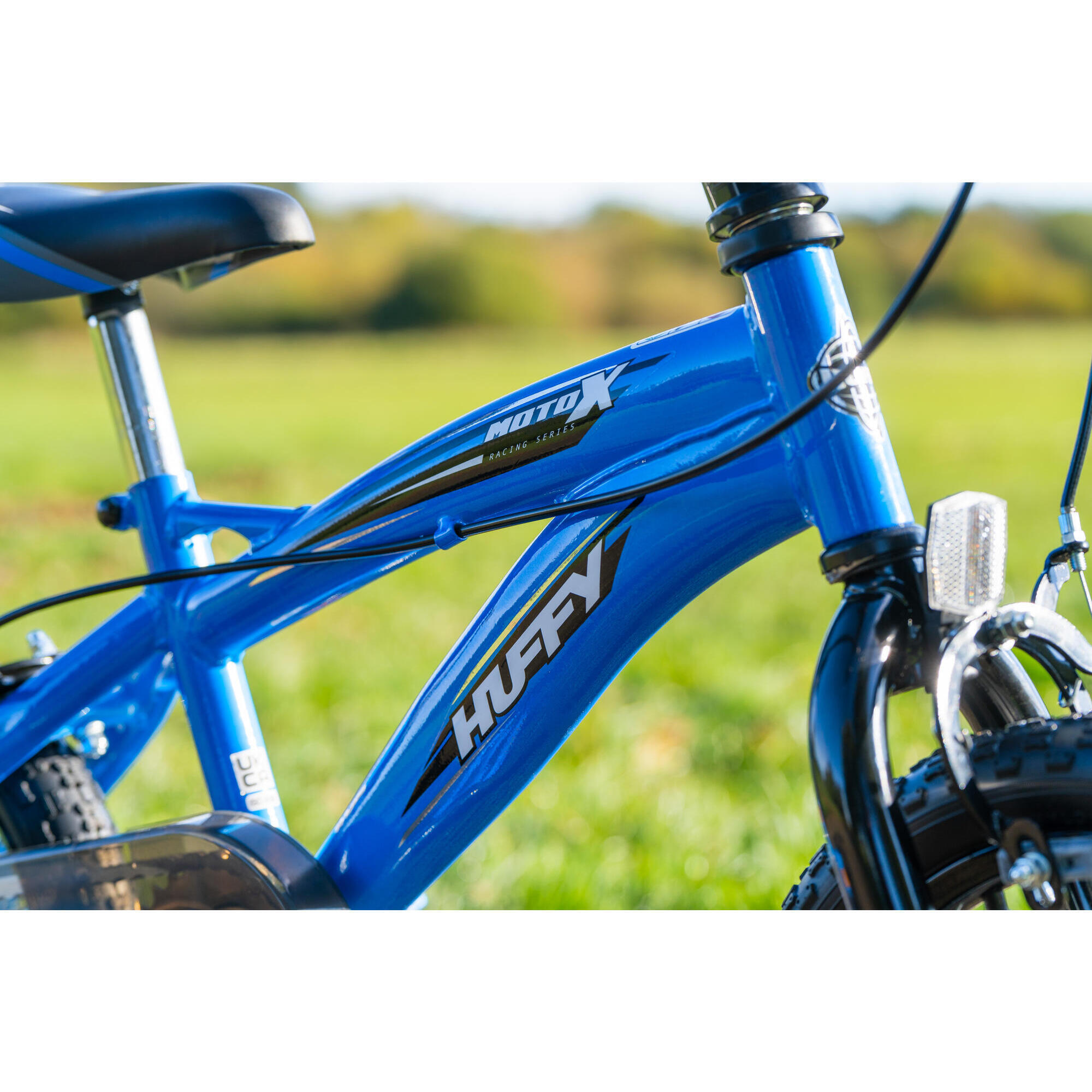 Huffy Moto X 14 Inch Boys Bike Blue Black 4-6 Year Old BMX + Stabilisers 4/7