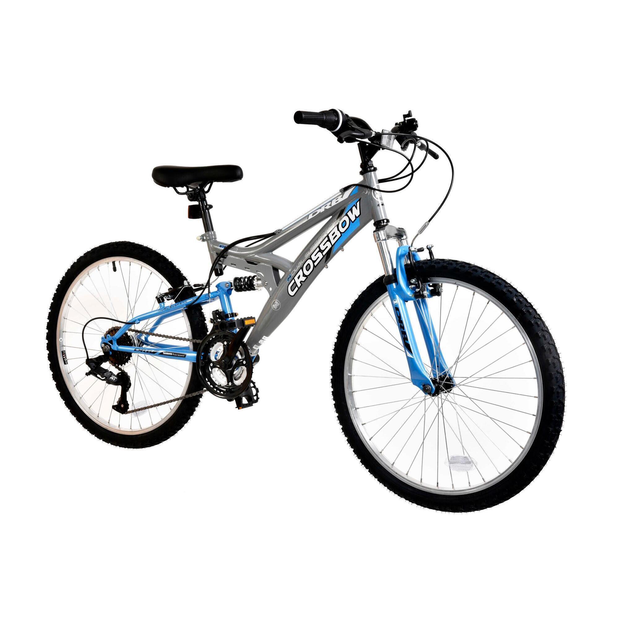 Dallingridge Crossbow Jr. Full Suspension Mountain Bike, 24In Wheel - Grey/Blue 2/3