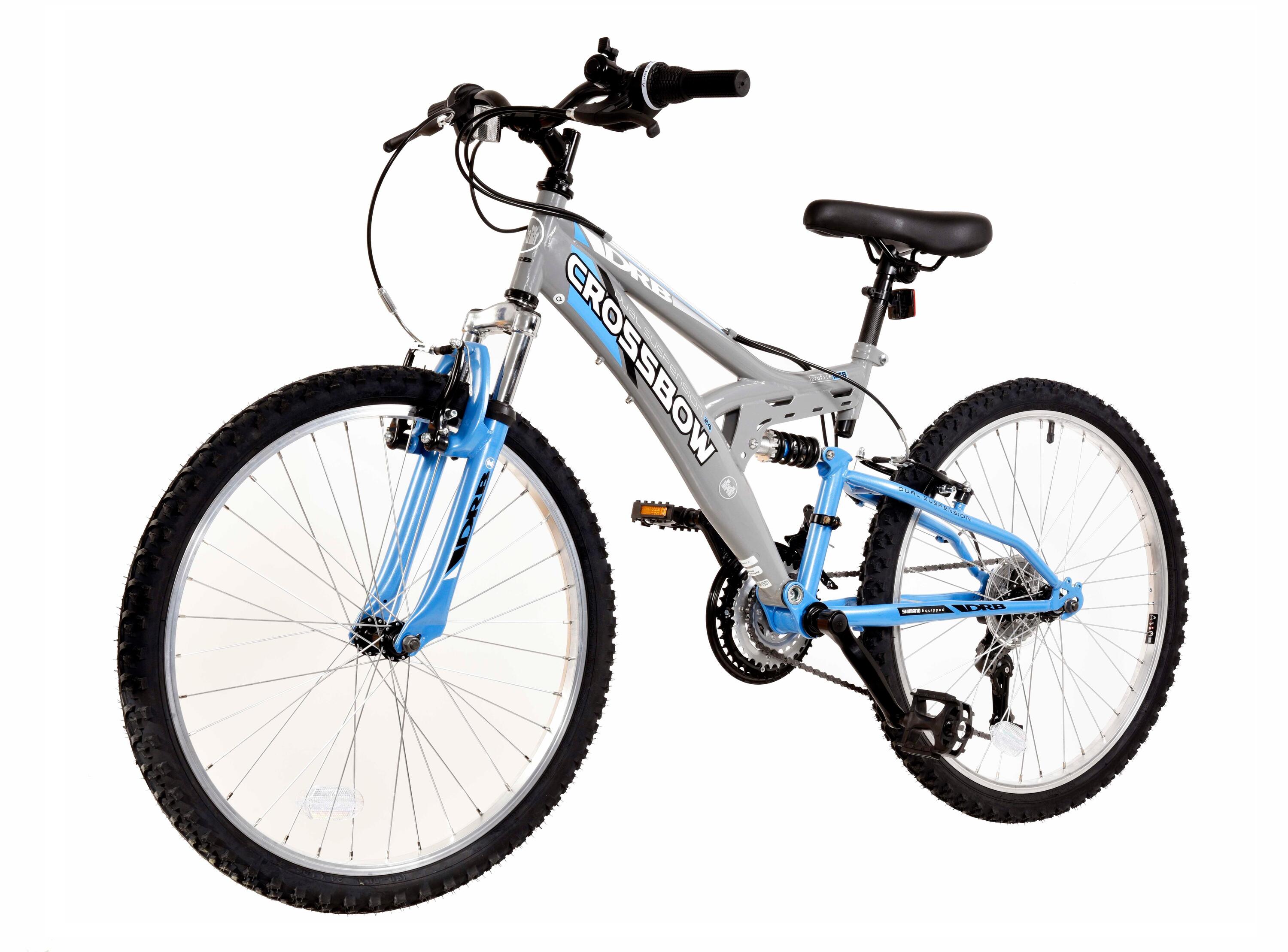 Dallingridge Crossbow Jr. Full Suspension Mountain Bike, 24In Wheel - Grey/Blue 3/3