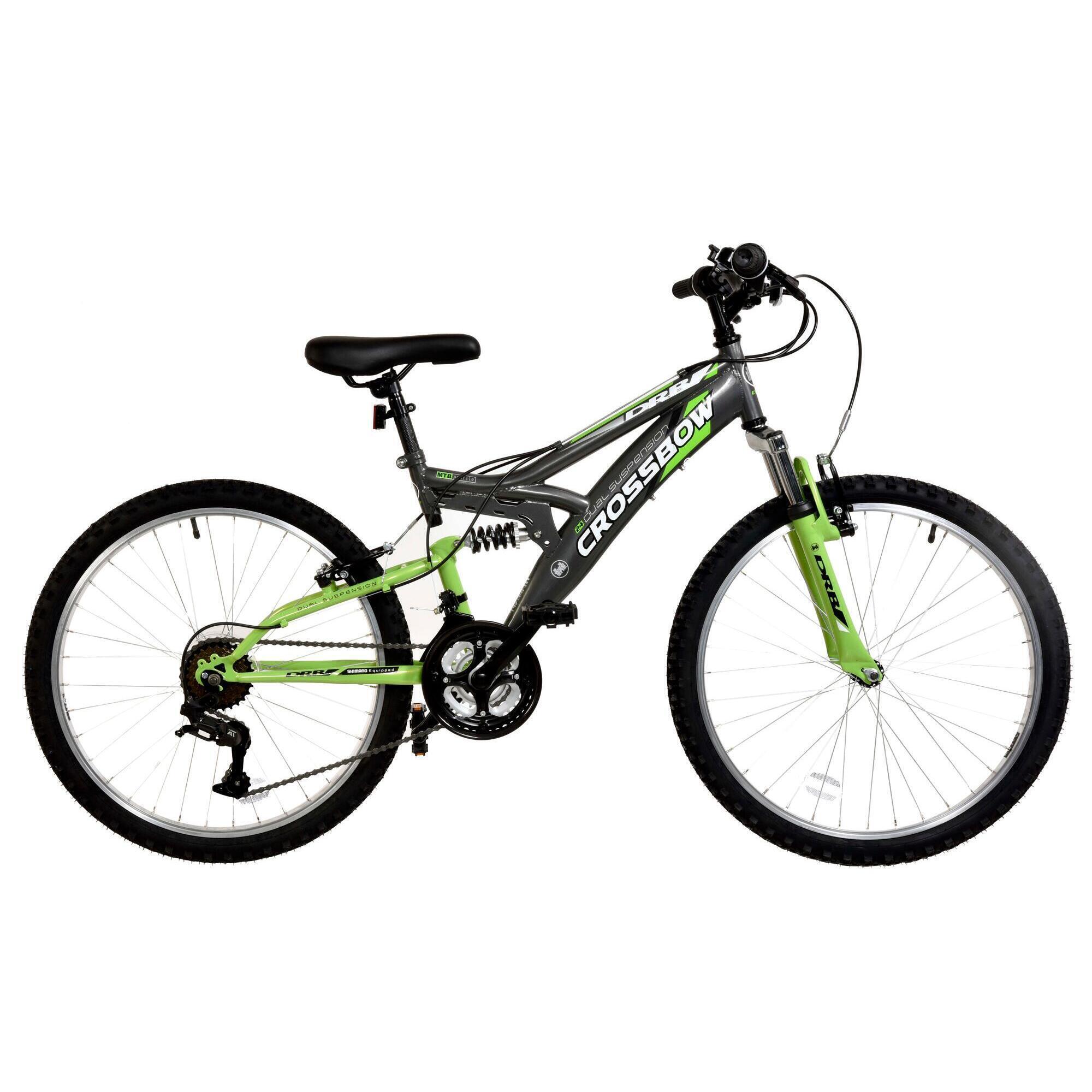 Dallingridge Crossbow Jr. Full Suspension Mountain Bike 24In Wheel Graph Lime DALLINGRIDGE Decathlon