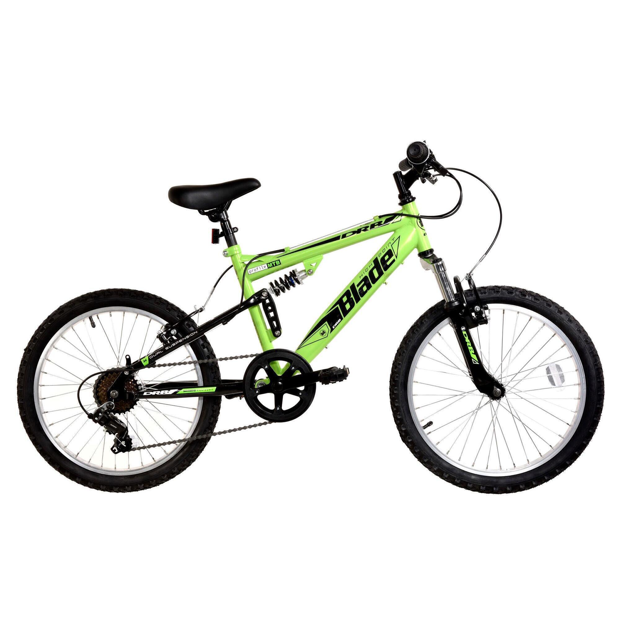 DALLINGRIDGE Dallingridge Blade Junior Full Sus Mountain Bike, 20In Wheel - Lime Green