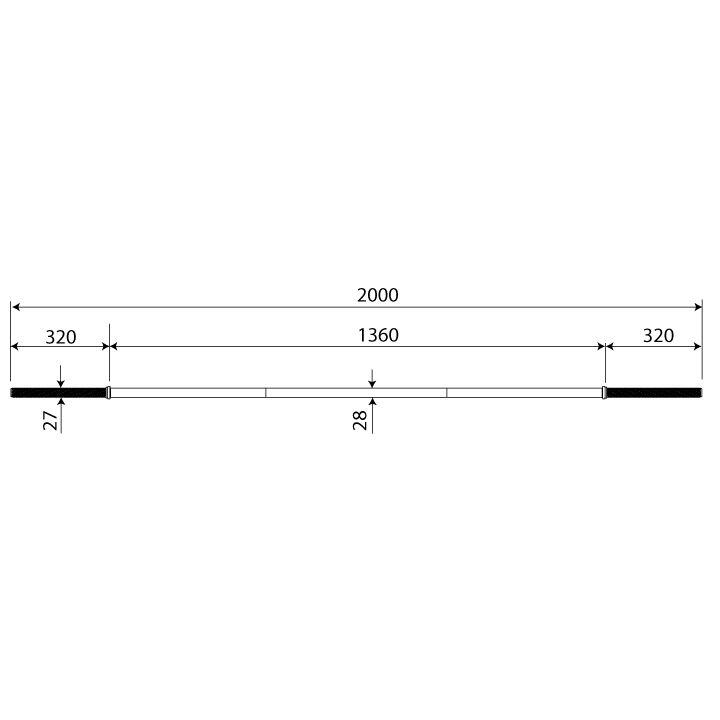 Barre de musculation renforcée - 200 cm I Barre olympique verrous en étoile