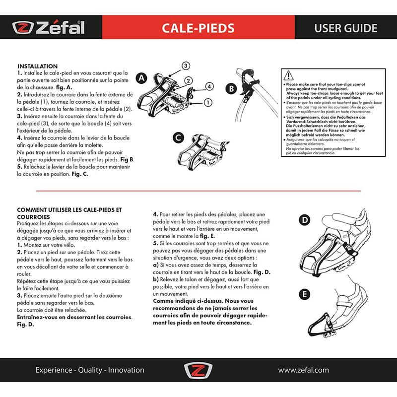 Cale-pieds sans courroies Zefal Christophe